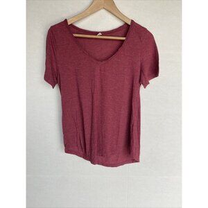 BP NORDSTROMS WOMEN’S SHORT SLEEVE V-NECK T-SHIRT MAROON SMALL S